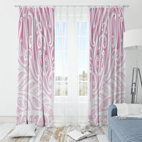 Pink New Zealand Puhoro Maori Tattoo Window Curtain