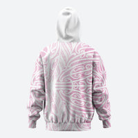 Pink New Zealand Puhoro Maori Tattoo Zip Hoodie
