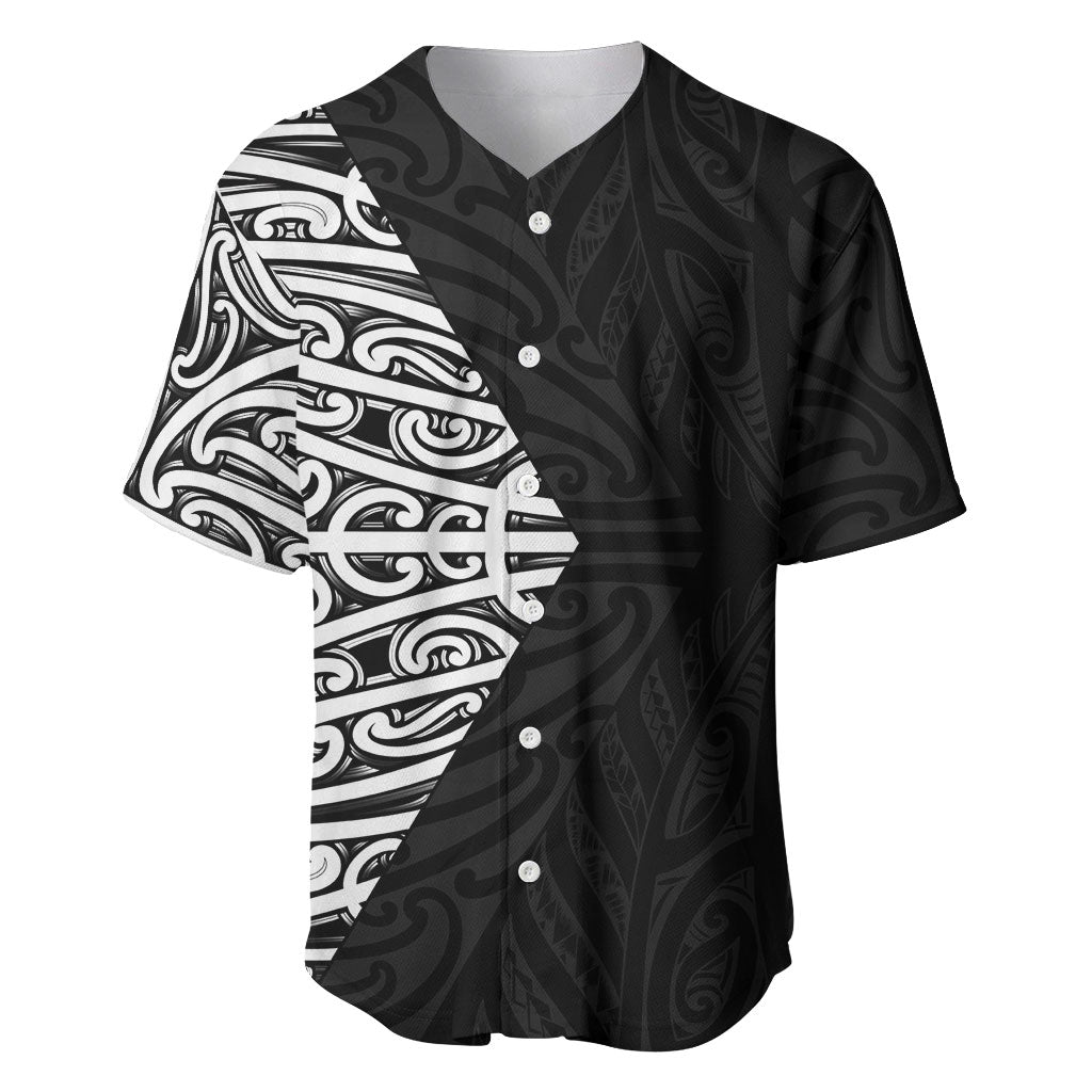 Black New Zealand Puhoro Maori Tattoo Baseball Jersey