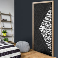 Black New Zealand Puhoro Maori Tattoo Door Cover