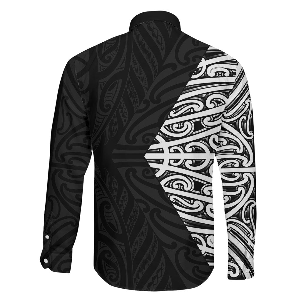 Black New Zealand Puhoro Maori Tattoo Family Matching Mermaid Dress and Hawaiian Shirt