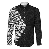 Black New Zealand Puhoro Maori Tattoo Family Matching Tank Maxi Dress and Hawaiian Shirt