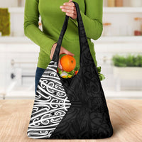 Black New Zealand Puhoro Maori Tattoo Grocery Bag