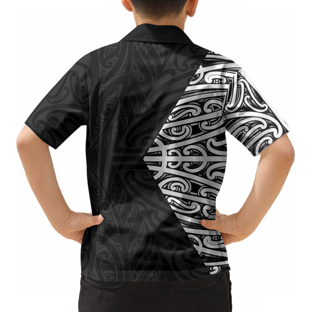 Black New Zealand Puhoro Maori Tattoo Kid Hawaiian Shirt LT14 - Polynesian Pride