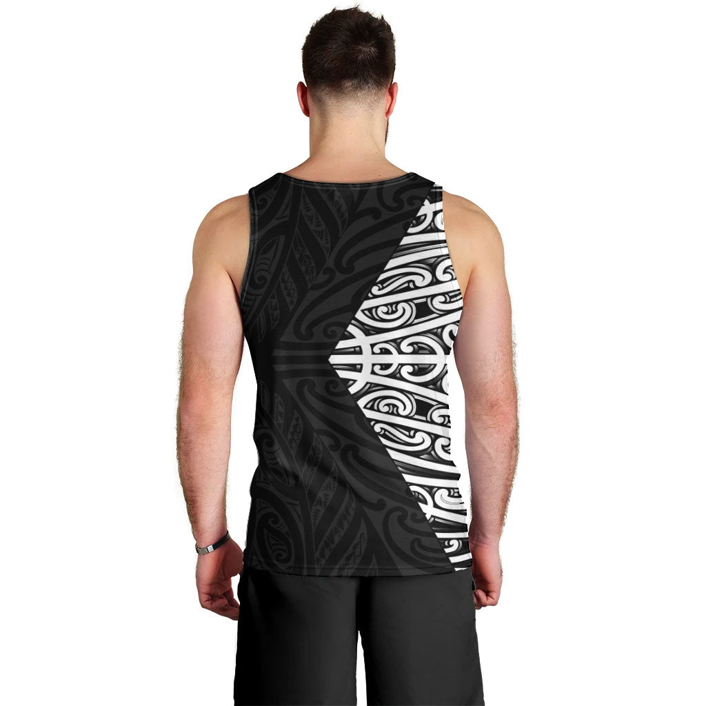 Black New Zealand Puhoro Maori Tattoo Men Tank Top