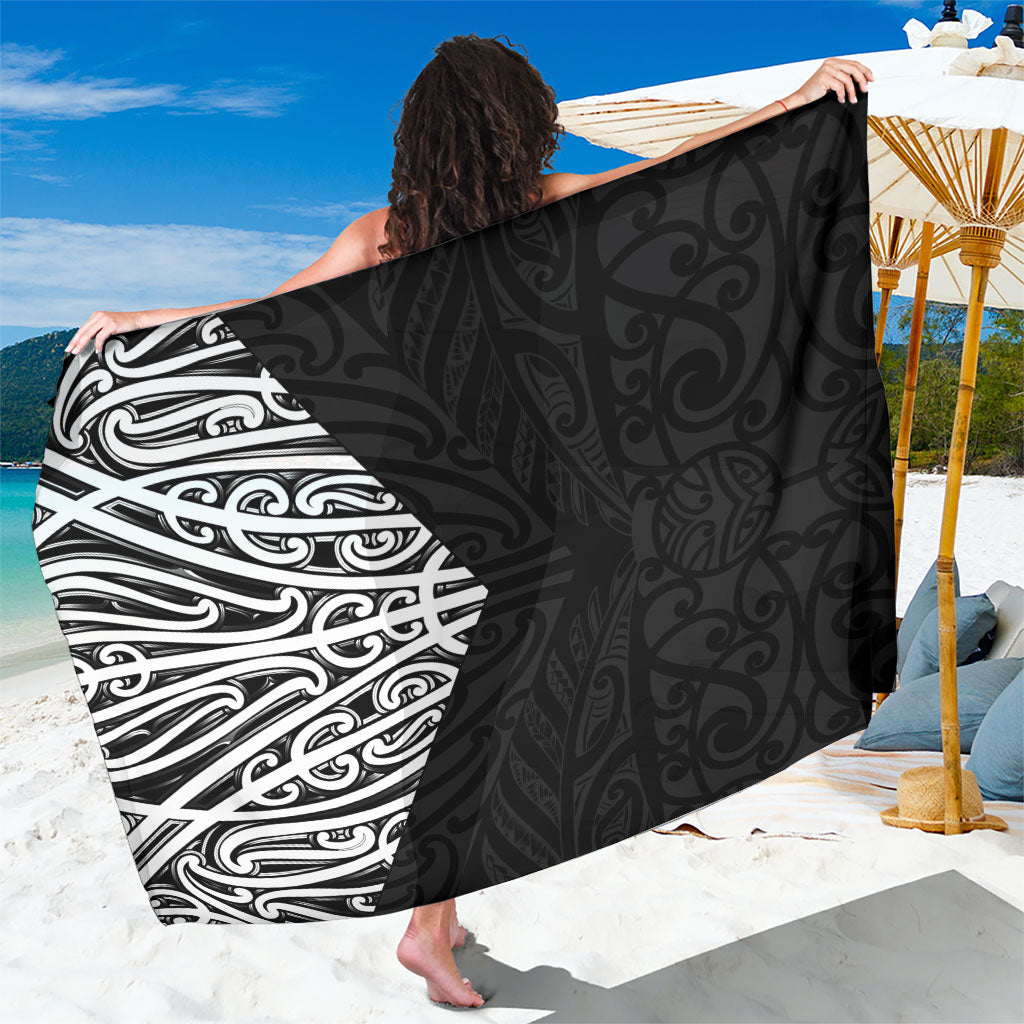 Black New Zealand Puhoro Maori Tattoo Sarong