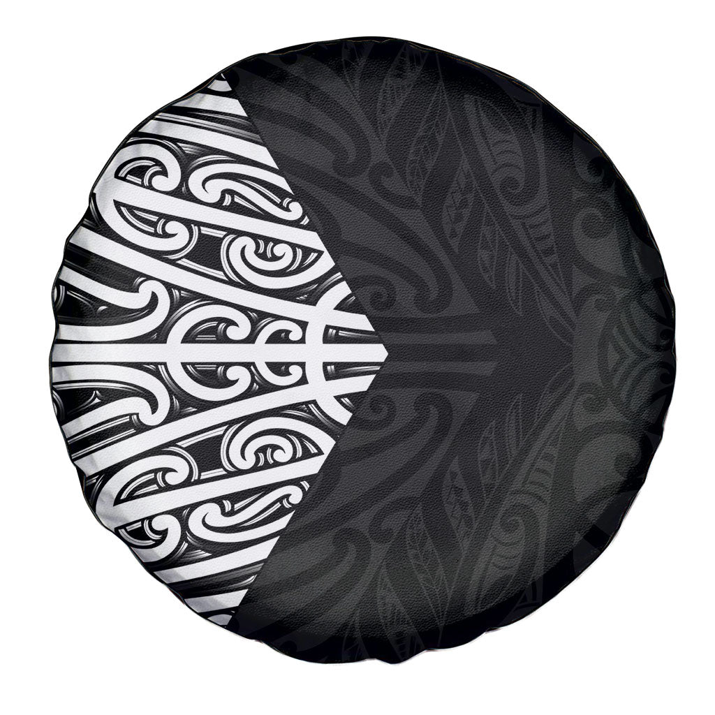 Black New Zealand Puhoro Maori Tattoo Spare Tire Cover