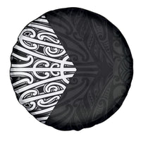 Black New Zealand Puhoro Maori Tattoo Spare Tire Cover