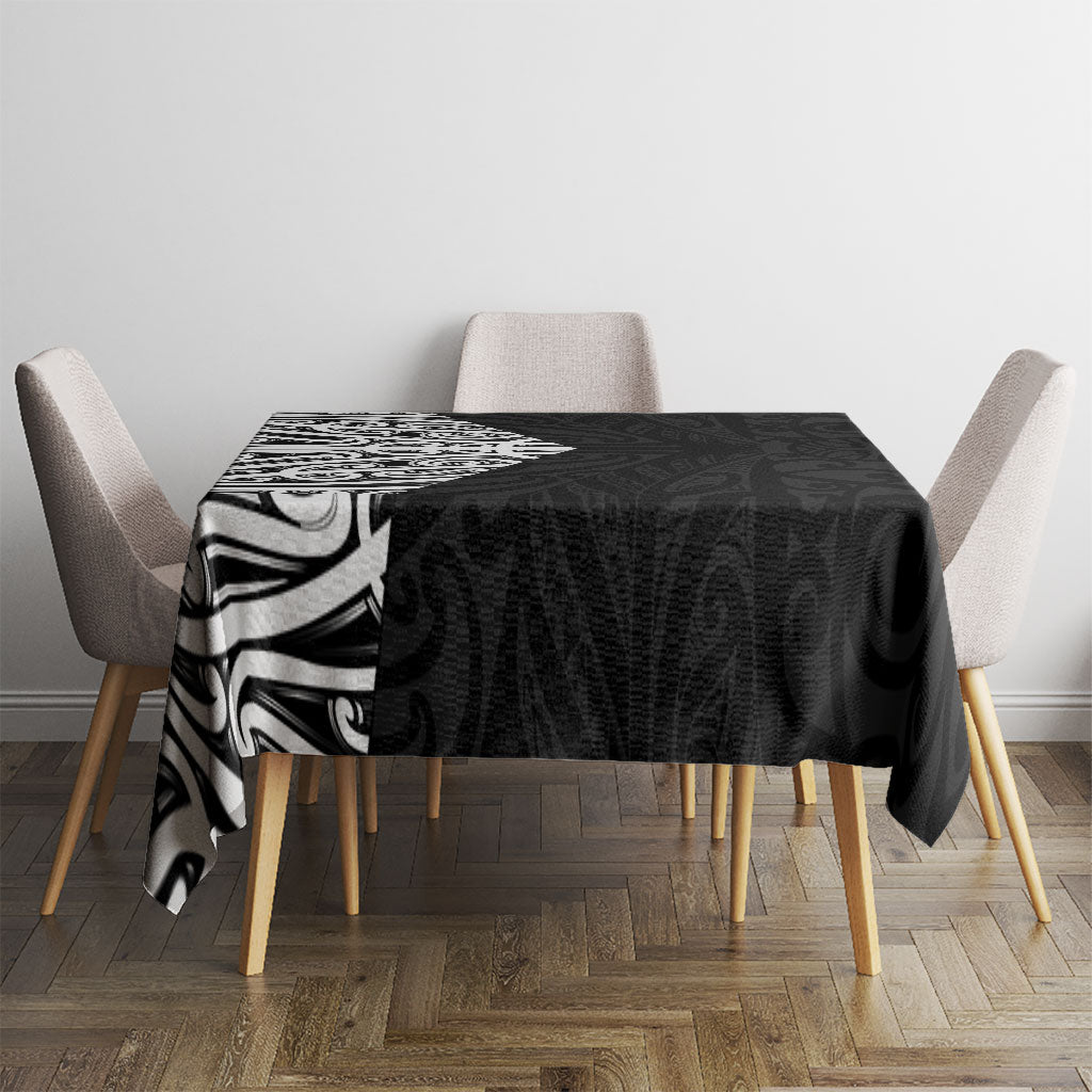 Black New Zealand Puhoro Maori Tattoo Tablecloth