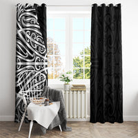 Black New Zealand Puhoro Maori Tattoo Window Curtain