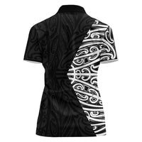 Black New Zealand Puhoro Maori Tattoo Women Polo Shirt