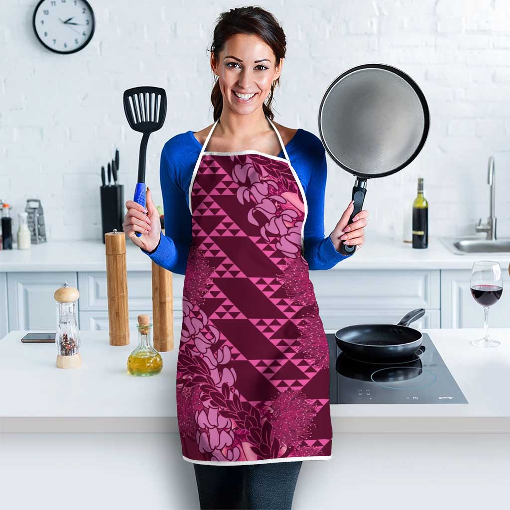 Pink Aloha Hawaii Apron Hawaiian Kakau Ohia Lehua Lei - Polynesian Pride