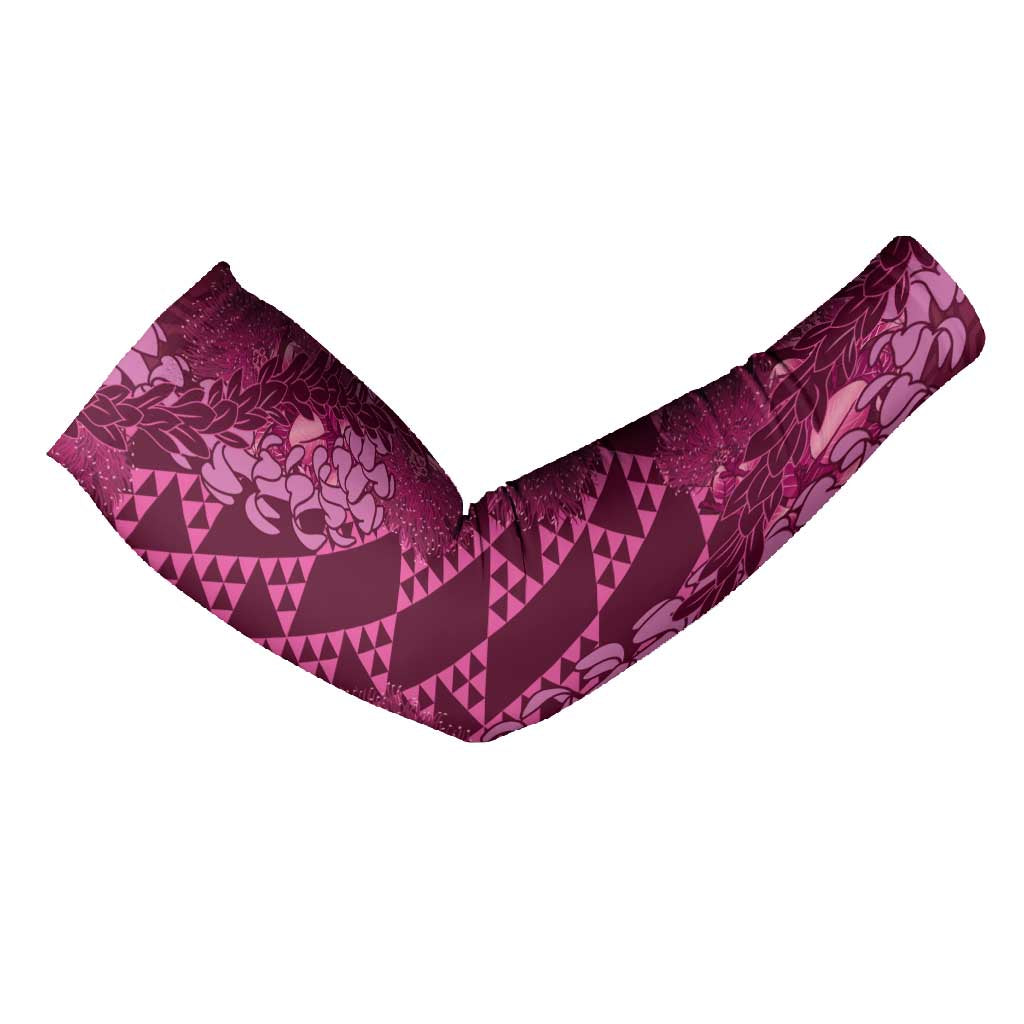 Pink Aloha Hawaii Arm Sleeves Hawaiian Kakau Ohia Lehua Lei - Polynesian Pride