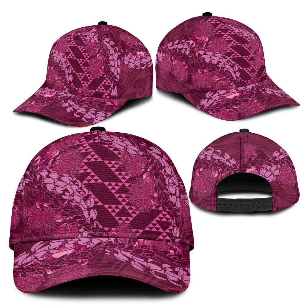 Pink Aloha Hawaii Classic Cap Hawaiian Kakau Ohia Lehua Lei - Polynesian Pride