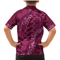 Pink Aloha Hawaii Family Matching Mermaid Dress and Hawaiian Shirt Hawaiian Kakau Ohia Lehua Lei LT14 - Polynesian Pride
