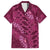 Pink Aloha Hawaii Family Matching Tank Maxi Dress and Hawaiian Shirt Hawaiian Kakau Ohia Lehua Lei - Polynesian Pride
