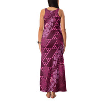 Pink Aloha Hawaii Family Matching Tank Maxi Dress and Hawaiian Shirt Hawaiian Kakau Ohia Lehua Lei LT14 - Polynesian Pride