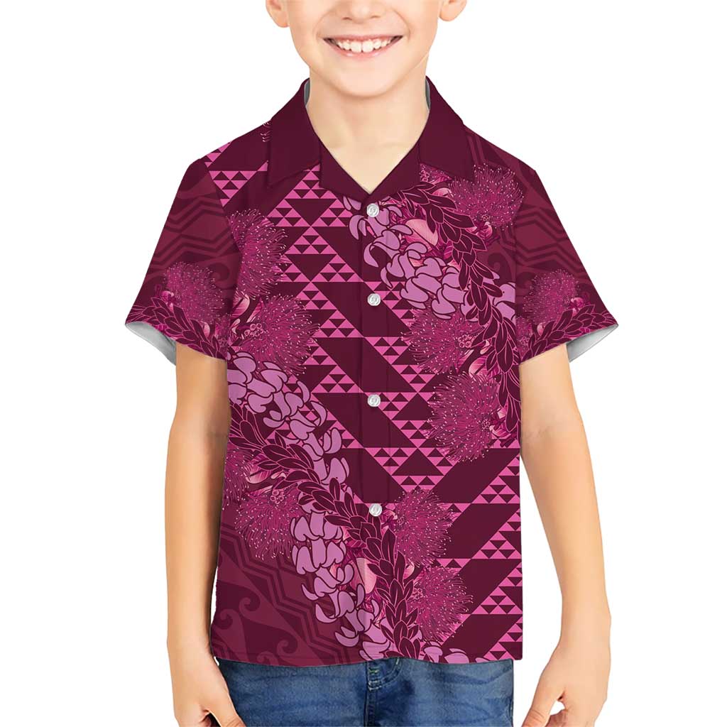 Pink Aloha Hawaii Hawaiian Shirt Hawaiian Kakau Ohia Lehua Lei - Polynesian Pride