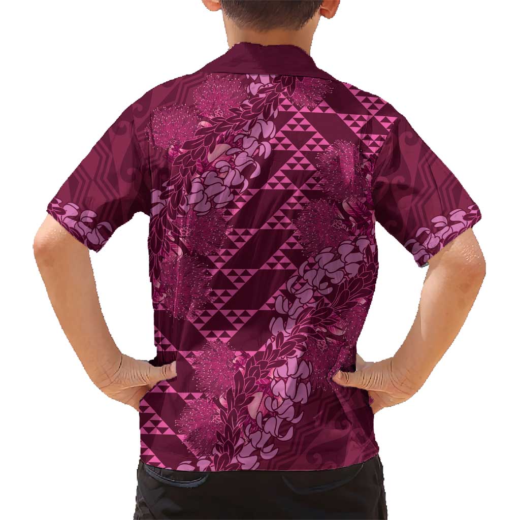 Pink Aloha Hawaii Hawaiian Shirt Hawaiian Kakau Ohia Lehua Lei - Polynesian Pride