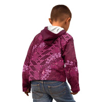 Pink Aloha Hawaii Kid Hoodie Hawaiian Kakau Ohia Lehua Lei - Polynesian Pride