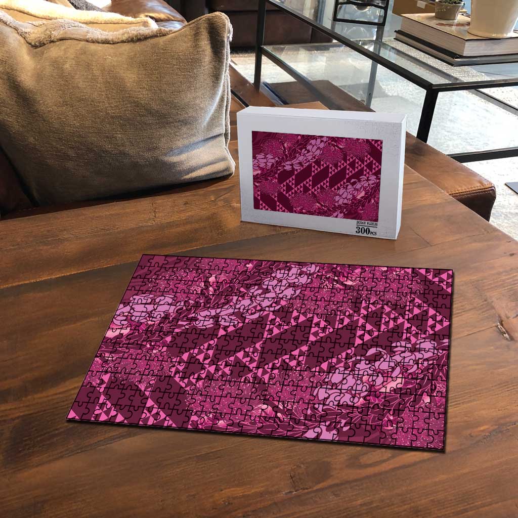 Pink Aloha Hawaii Puzzle Hawaiian Kakau Ohia Lehua Lei - Polynesian Pride