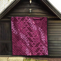 Pink Aloha Hawaii Quilt Hawaiian Kakau Ohia Lehua Lei LT14 - Polynesian Pride