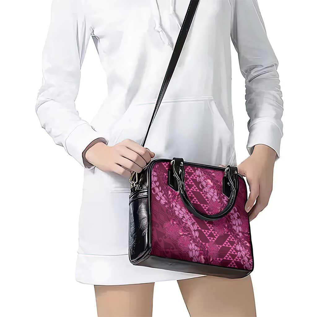 Pink Aloha Hawaii Shoulder Handbag Hawaiian Kakau Ohia Lehua Lei - Polynesian Pride
