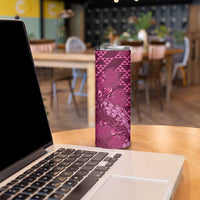 Pink Aloha Hawaii Skinny Tumbler Hawaiian Kakau Ohia Lehua Lei LT14 - Polynesian Pride