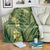 Green Aloha Hawaii Blanket Hawaiian Kakau Ohia Lehua Lei - Polynesian Pride
