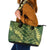Green Aloha Hawaii Leather Tote Bag Hawaiian Kakau Ohia Lehua Lei - Polynesian Pride