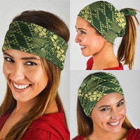 Green Aloha Hawaii Neck Gaiter Hawaiian Kakau Ohia Lehua Lei LT14