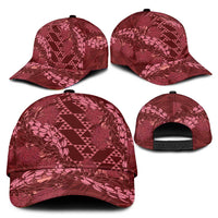 Maroon Aloha Hawaii Classic Cap Hawaiian Kakau Ohia Lehua Lei - Polynesian Pride