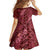 Maroon Aloha Hawaii Family Matching Short Sleeve Bodycon Dress and Hawaiian Shirt Hawaiian Kakau Ohia Lehua Lei - Polynesian Pride