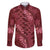 Maroon Aloha Hawaii Family Matching Short Sleeve Bodycon Dress and Hawaiian Shirt Hawaiian Kakau Ohia Lehua Lei - Polynesian Pride