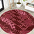 Maroon Aloha Hawaii Round Carpet Hawaiian Kakau Ohia Lehua Lei - Polynesian Pride