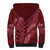 Maroon Aloha Hawaii Sherpa Hoodie Hawaiian Kakau Ohia Lehua Lei - Polynesian Pride