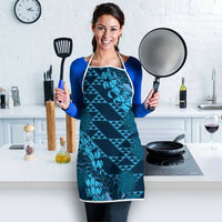 Naval Night Aloha Hawaii Apron Hawaiian Kakau Ohia Lehua Lei - Polynesian Pride