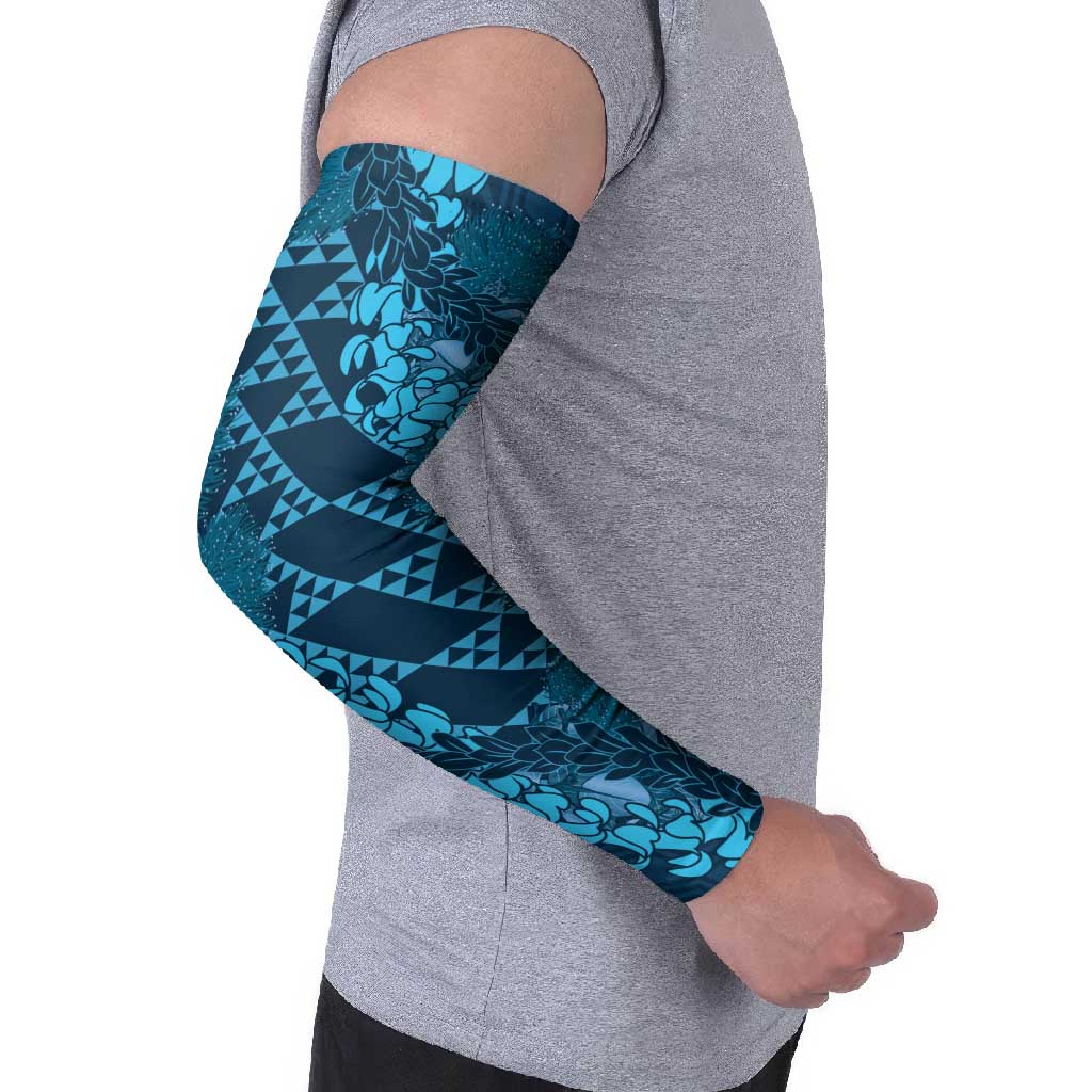 Naval Night Aloha Hawaii Arm Sleeves Hawaiian Kakau Ohia Lehua Lei - Polynesian Pride