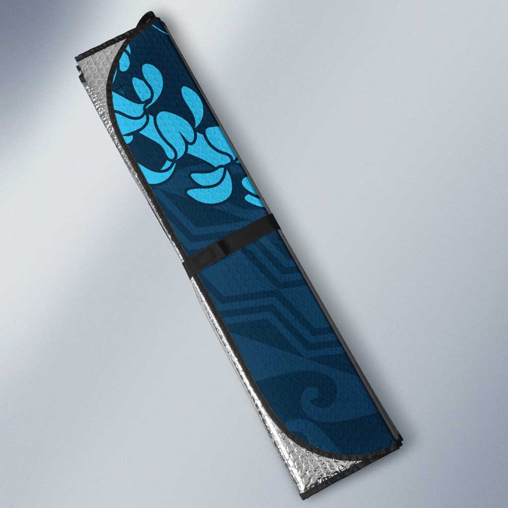 Naval Night Aloha Hawaii Auto Sun Shade Hawaiian Kakau Ohia Lehua Lei - Polynesian Pride