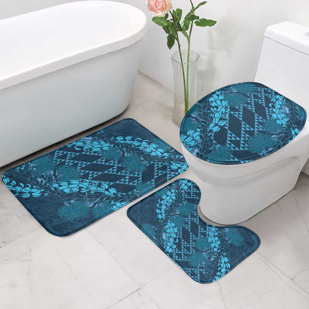 Naval Night Aloha Hawaii Bathroom Set Hawaiian Kakau Ohia Lehua Lei - Polynesian Pride