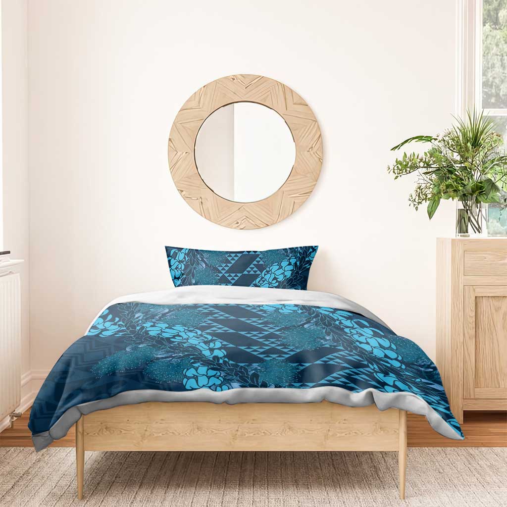 Naval Night Aloha Hawaii Bedding Set Hawaiian Kakau Ohia Lehua Lei - Polynesian Pride