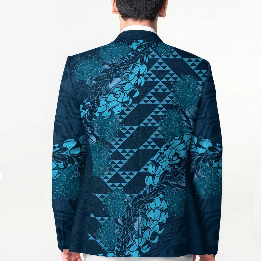 Naval Night Aloha Hawaii Blazer Hawaiian Kakau Ohia Lehua Lei - Polynesian Pride