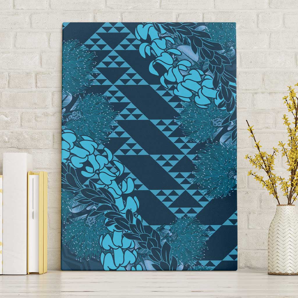 Naval Night Aloha Hawaii Canvas Wall Art Hawaiian Kakau Ohia Lehua Lei - Polynesian Pride