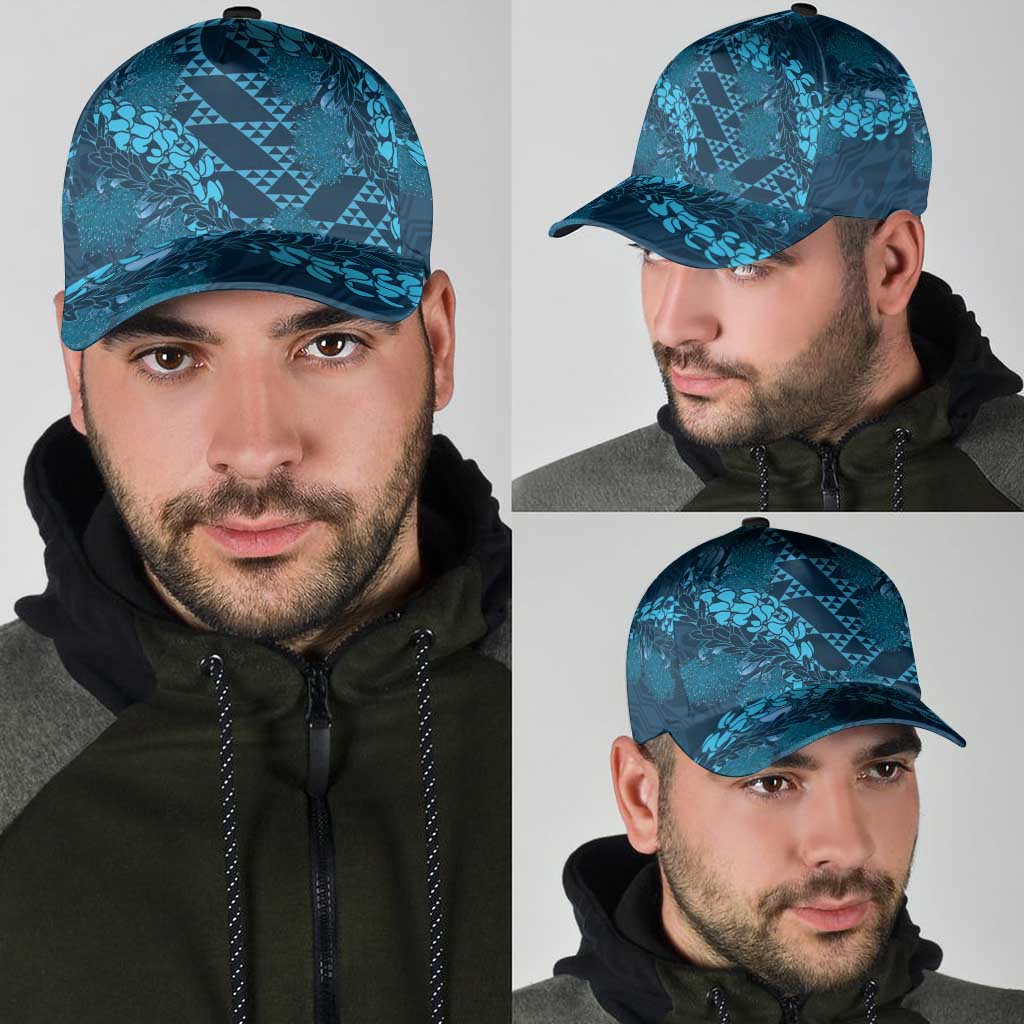 Naval Night Aloha Hawaii Classic Cap Hawaiian Kakau Ohia Lehua Lei - Polynesian Pride