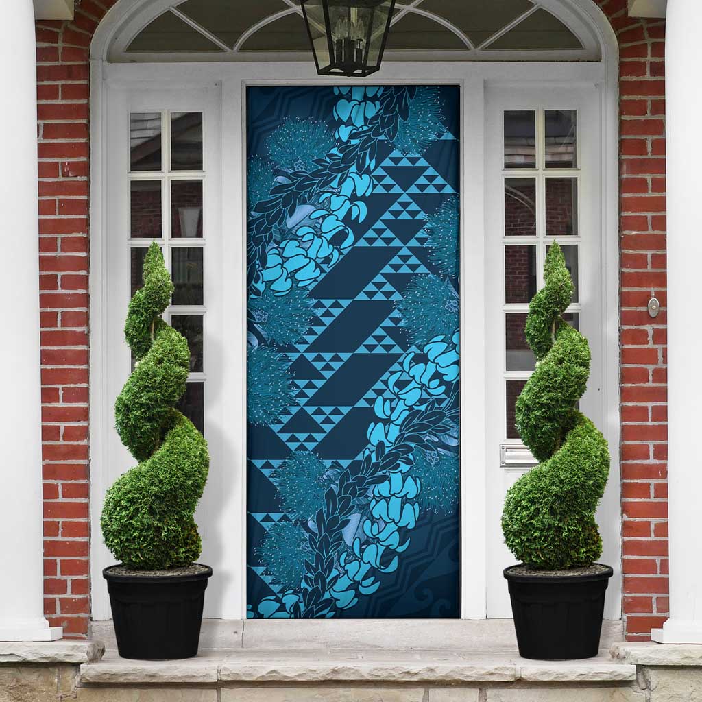 Naval Night Aloha Hawaii Door Cover Hawaiian Kakau Ohia Lehua Lei - Polynesian Pride