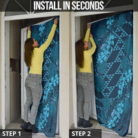 Naval Night Aloha Hawaii Door Cover Hawaiian Kakau Ohia Lehua Lei - Polynesian Pride