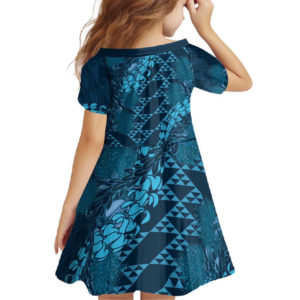 Naval Night Aloha Hawaii Family Matching Off Shoulder Maxi Dress and Hawaiian Shirt Hawaiian Kakau Ohia Lehua Lei LT14 - Polynesian Pride