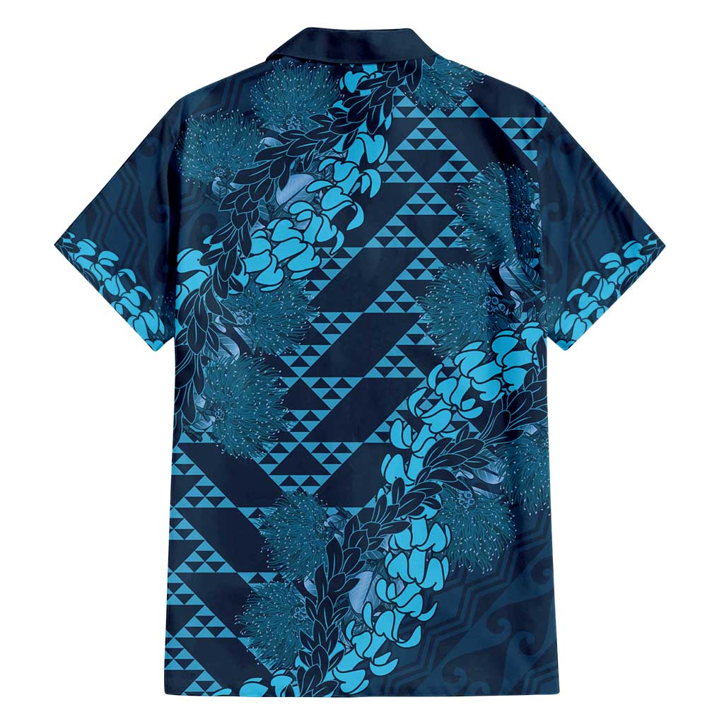 Naval Night Aloha Hawaii Family Matching Summer Maxi Dress and Hawaiian Shirt Hawaiian Kakau Ohia Lehua Lei LT14 - Polynesian Pride