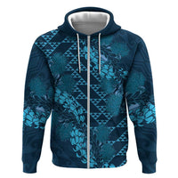 Naval Night Aloha Hawaii Hoodie Hawaiian Kakau Ohia Lehua Lei - Polynesian Pride