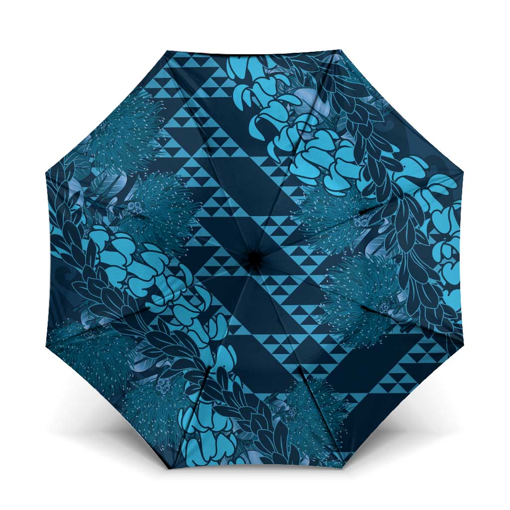 Naval Night Aloha Hawaii Umbrella Hawaiian Kakau Ohia Lehua Lei - Polynesian Pride